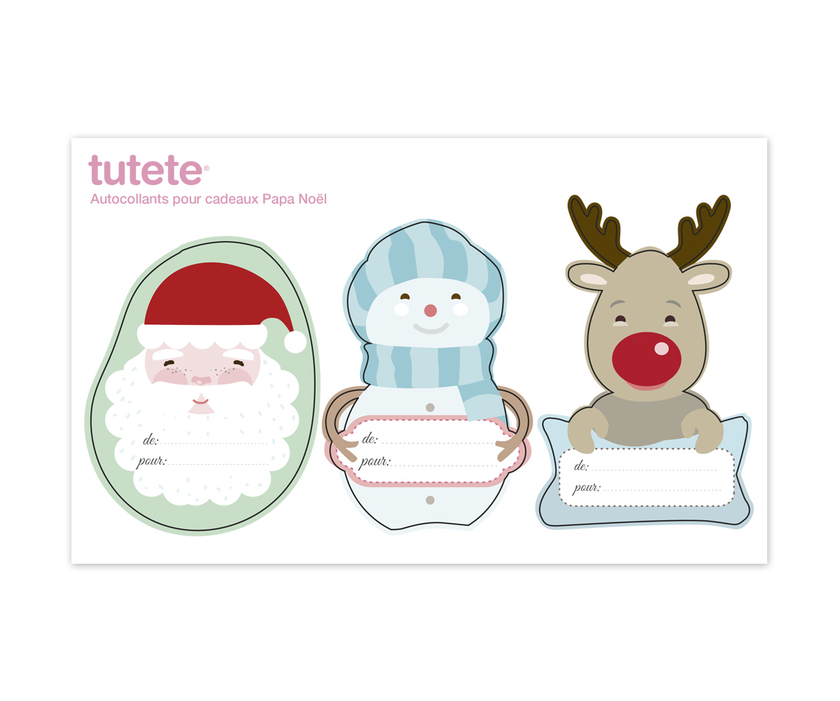 3 Stickers Nol pour Cadeaux Pre Nol FR